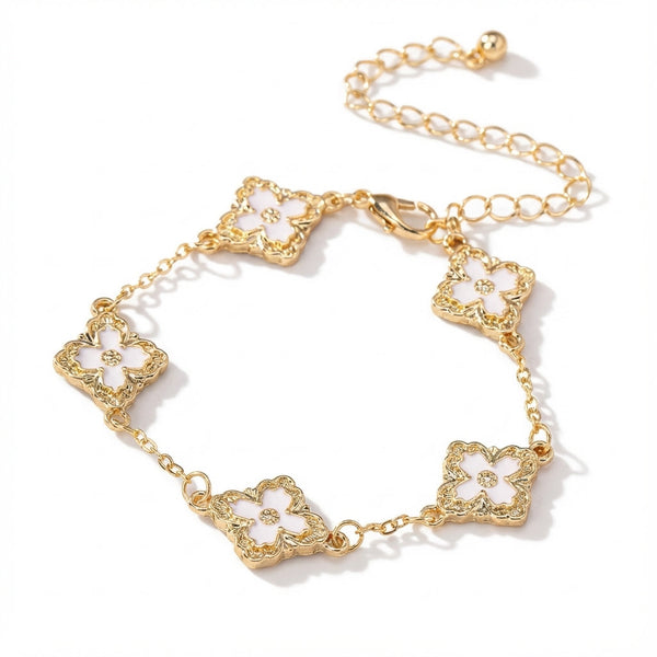 Elegant Gold Flower Charm Bracelet: Emotional Protection & Personal Boundaries for Women