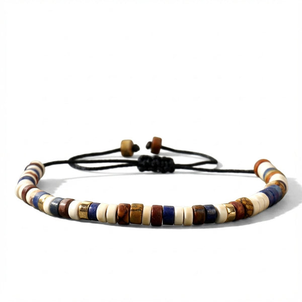 Bohemian Chic Natural Stone Abacus Beaded Bracelet for Intuition & Spiritual Growth