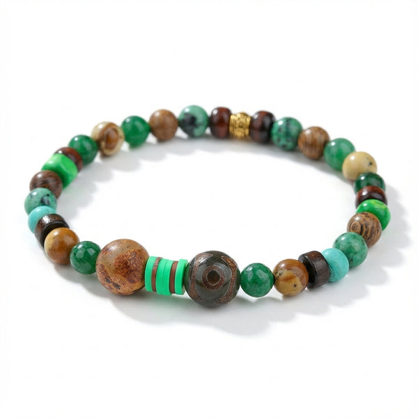 Vintage African Pine Wood Bead Bracelet: Natural Health & Vitality for the Modern Man